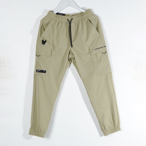 Celana LIFE WORK WOVEN RADOG SIDE LIGHT KHAKI CARGO JOGGER PANTS 100% ORIGINAL