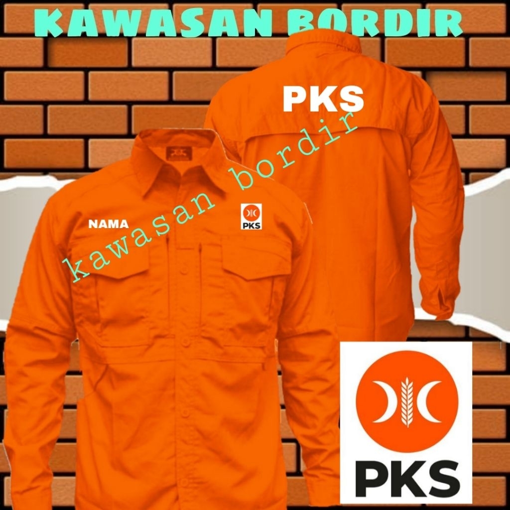 Premium kemeja tactical partai PKS seragam partai PKS baju partai PKS pdh partai PKS kemeja partai k