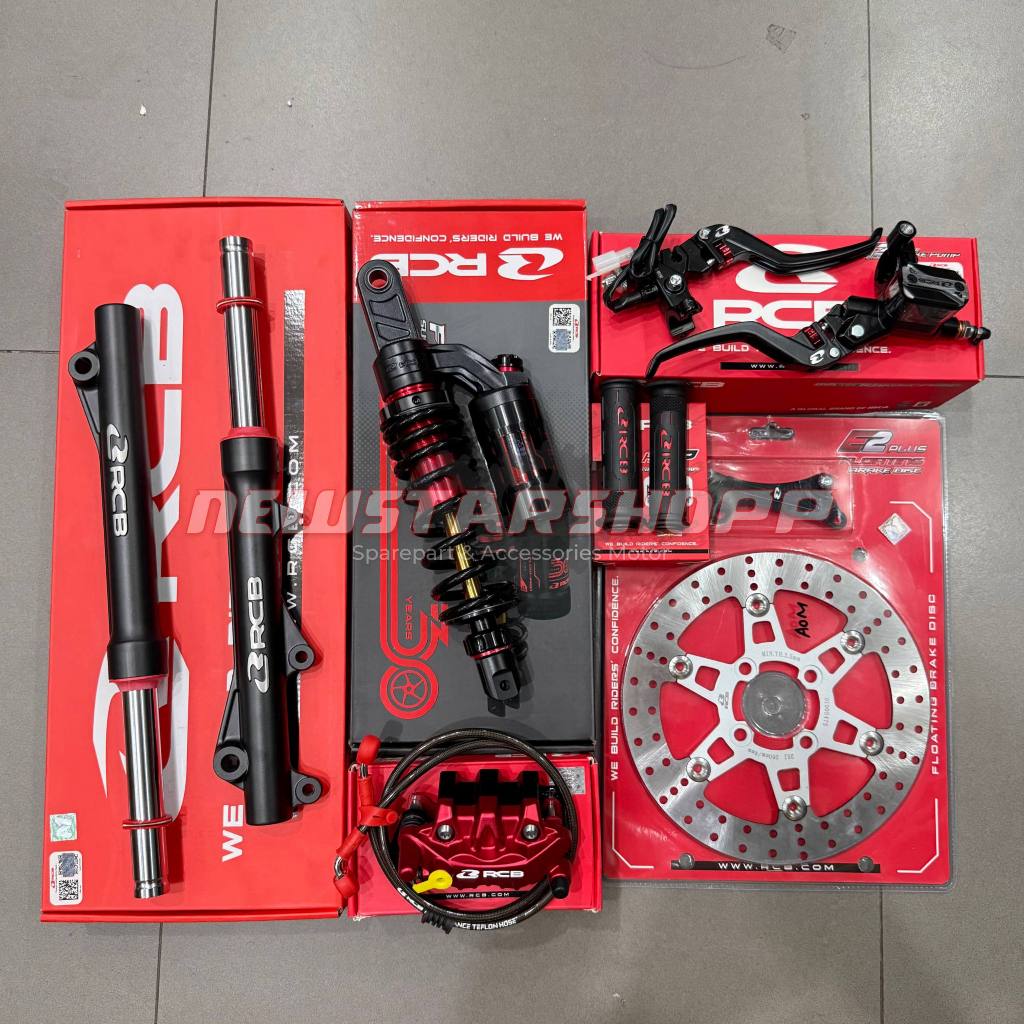 Paketan Full RCB Master rem RCB E3 Plus 14mm set kanan kiri + kaliper S26 2 piston + Selang rem 95cm
