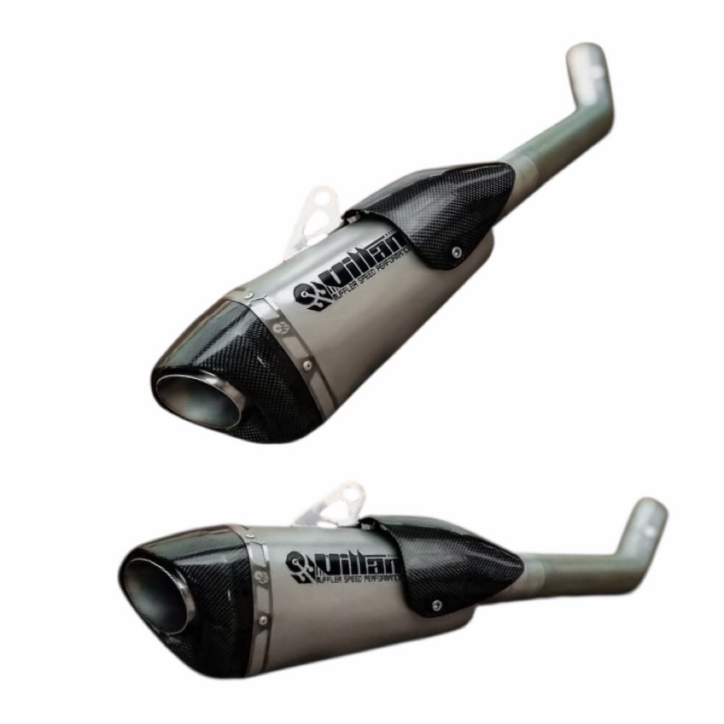 KNALPOT VILLAN ALMO + COVER CARBON SLIPON NINJA250 cbr250 r25 mt25