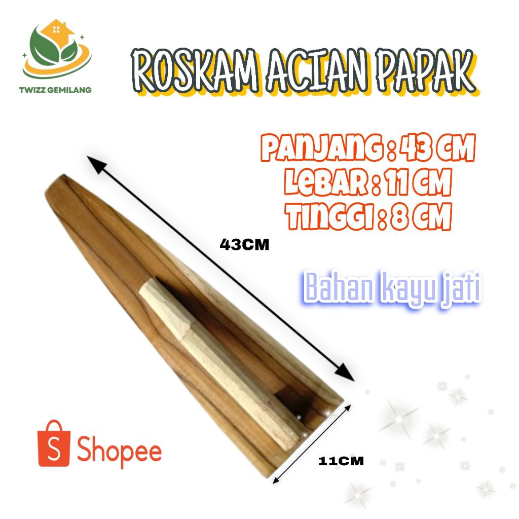 ROSKAM KAYU JATI TEBAL / ROSKAM ACIAN PAPAK