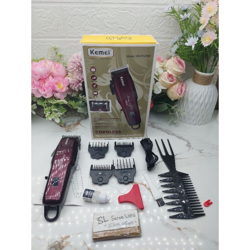 hair trimmer Mesin Cukur Rambut Kemei KM PG 2600 Rechargeable Alat Potong Rambut 100% Original