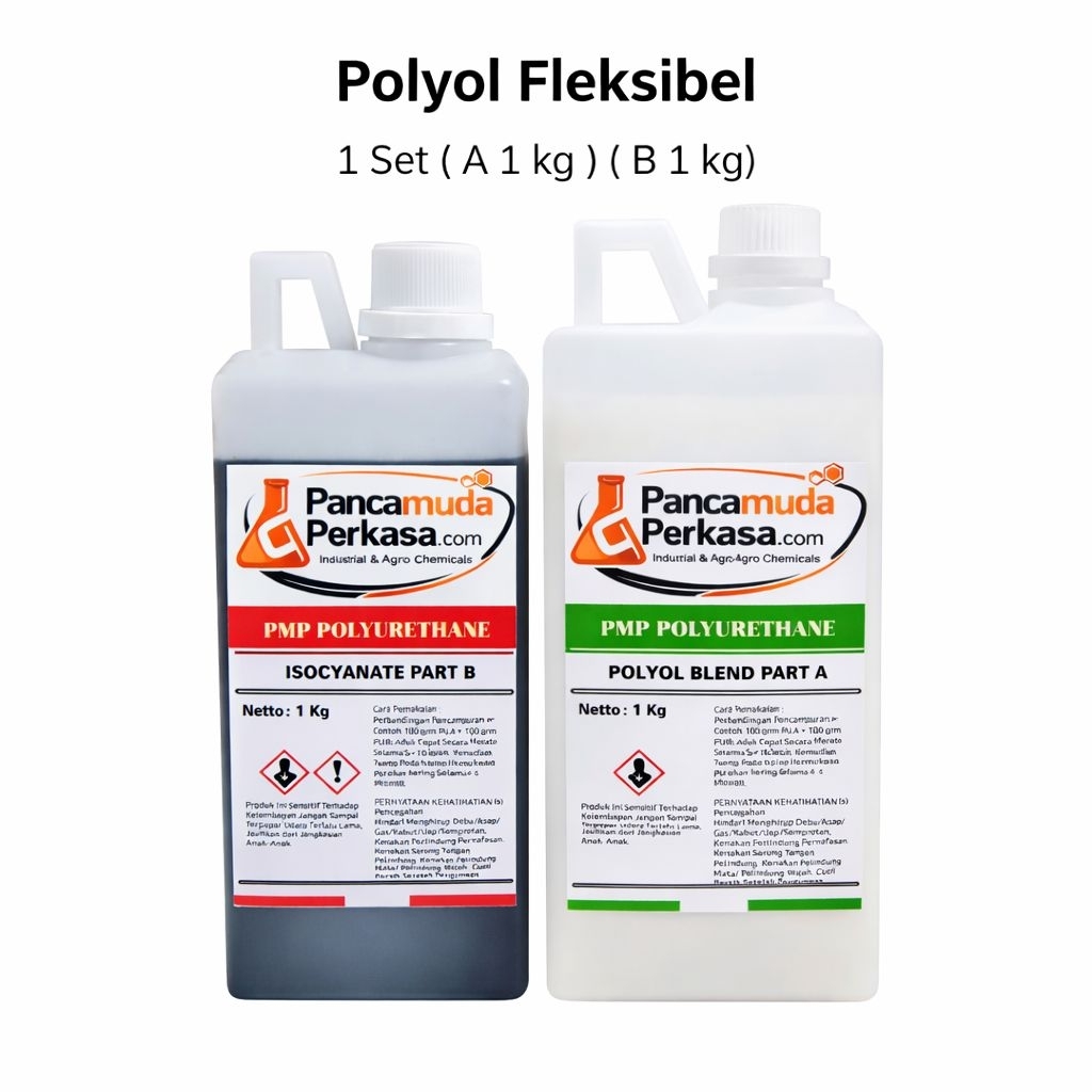 PU Foam/Polyurathane Polyol Fleksibel 1 Set 2 Kg ( Polyol A 1 Kg ) & ( Isocyanate B 1 Kg )/Busa Jok/