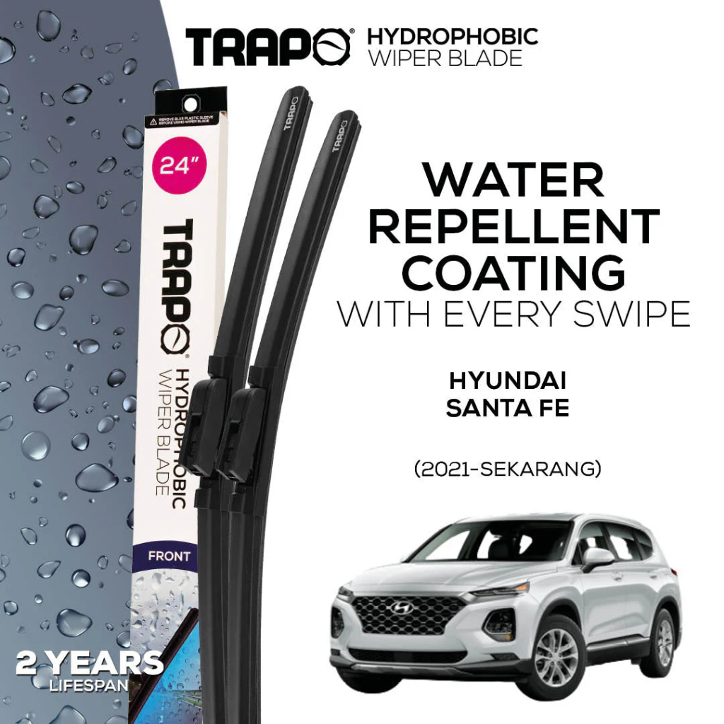 Trapo Hydrophobic Wiper Blade Hyundai Santa Fe (2021-2023) Wiper Mobil Santa Fe