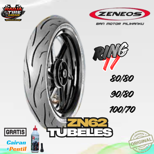 Ban Motor ZENEOS ZN62   Ring 17 Tubeless – 80/80 90/80 100/70 | Gratis Cairan & Pentil