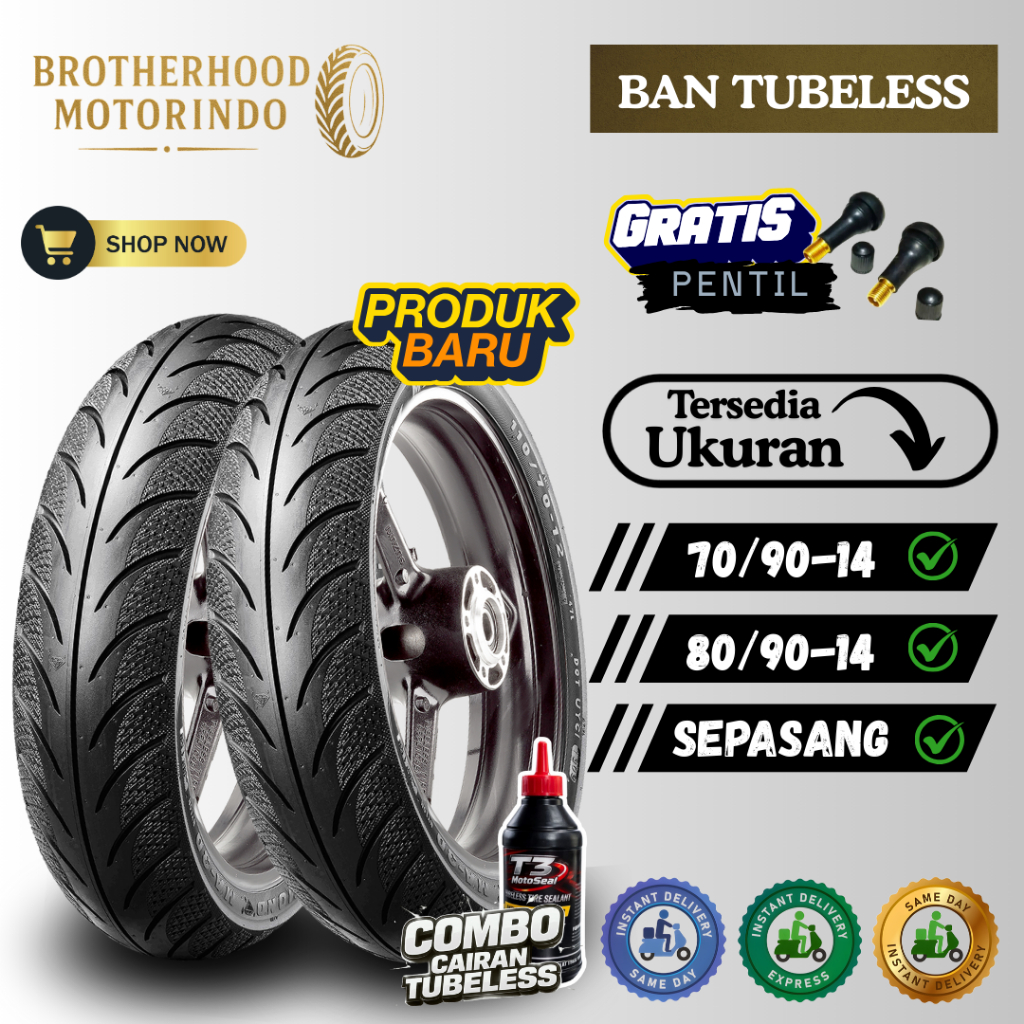 (PAKET SEPASANG) BAN MAXXIS DIAMOND MA3DN TUBELESS ( 70/90-14 / 80/90-14 ) BAN TUBLES / BAN MOTOR RI