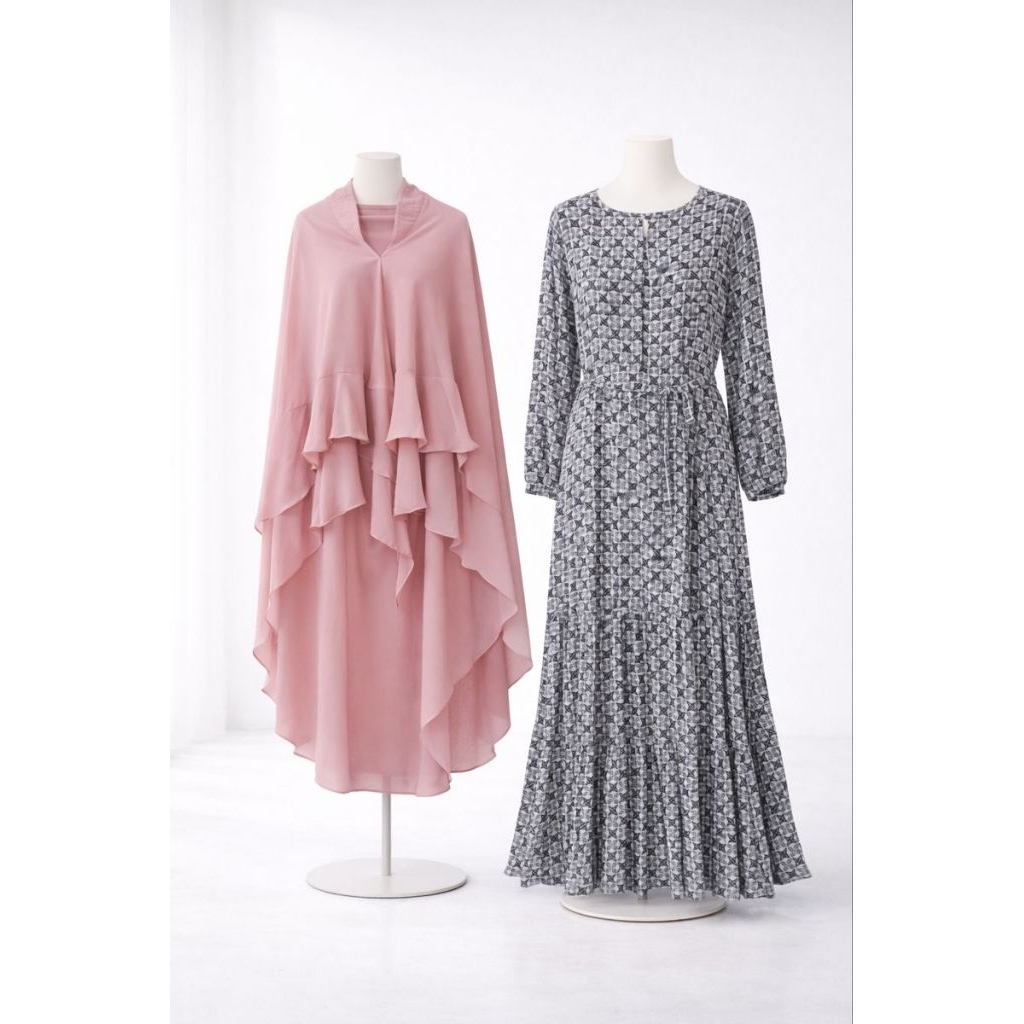 GAMIS TERMURAH|| SET SYAR I HIJAB| GAMIS RAYON ONE SET| GAMIS RAYON ADEM