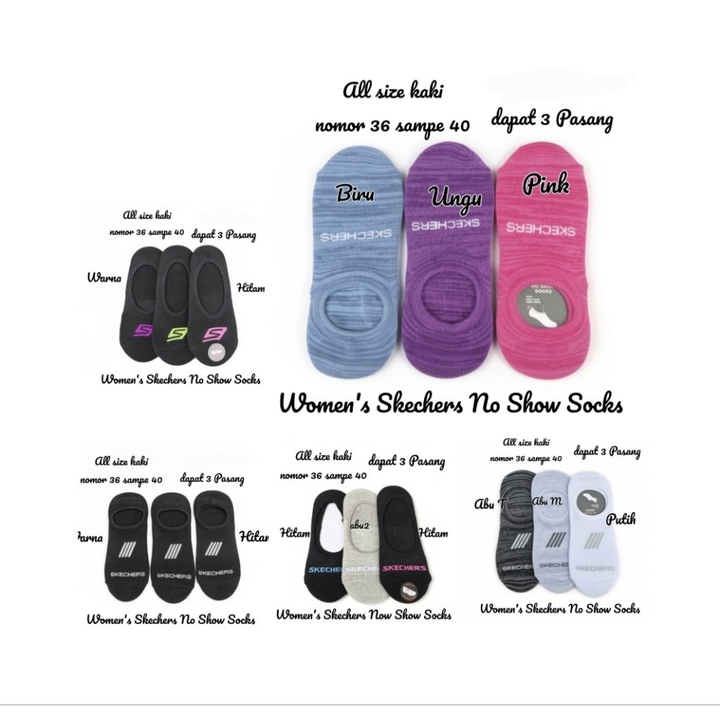 Women's Skechers No Show Socks