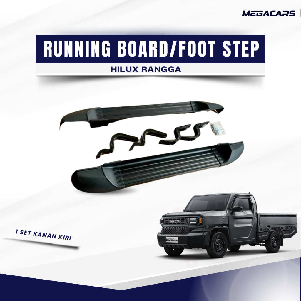 Megacars Footstep Hilux Rangga / Foot Step Running Board Pijakan Kaki Mobil Hilux Model Oem