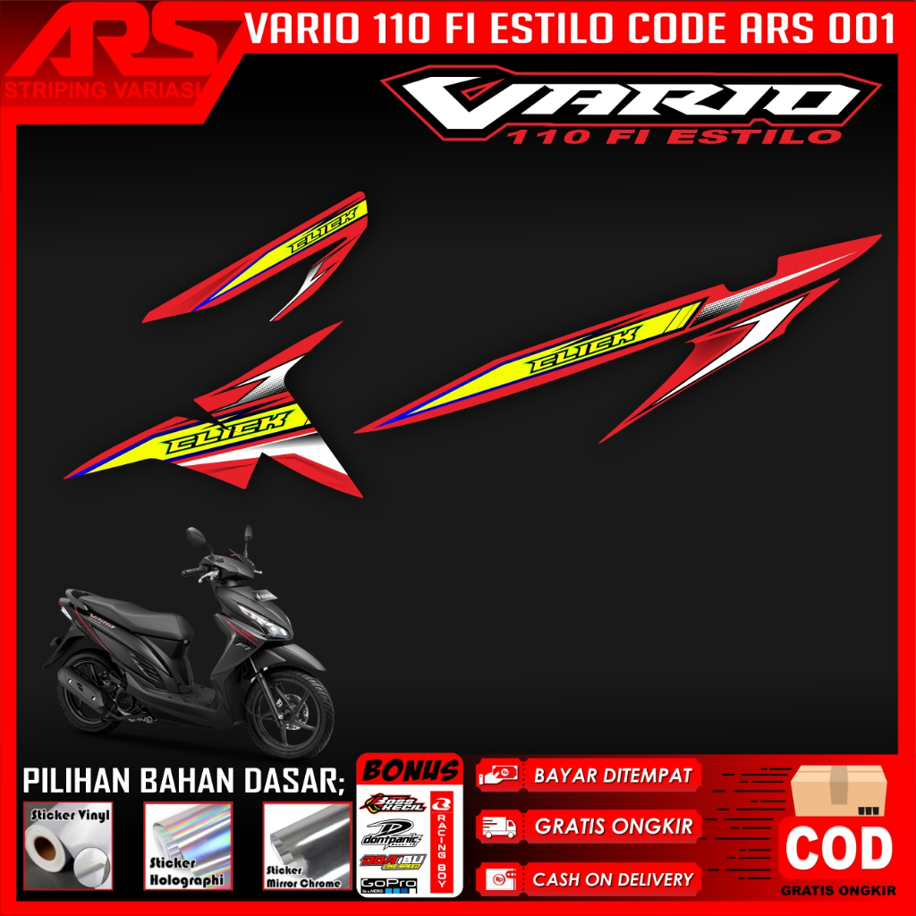 STRIPING Vario 110 Fi Led Stiker Vario 110 Fi Led Striping Vario 110 Fi Led Vario 110 estilo ARS 001