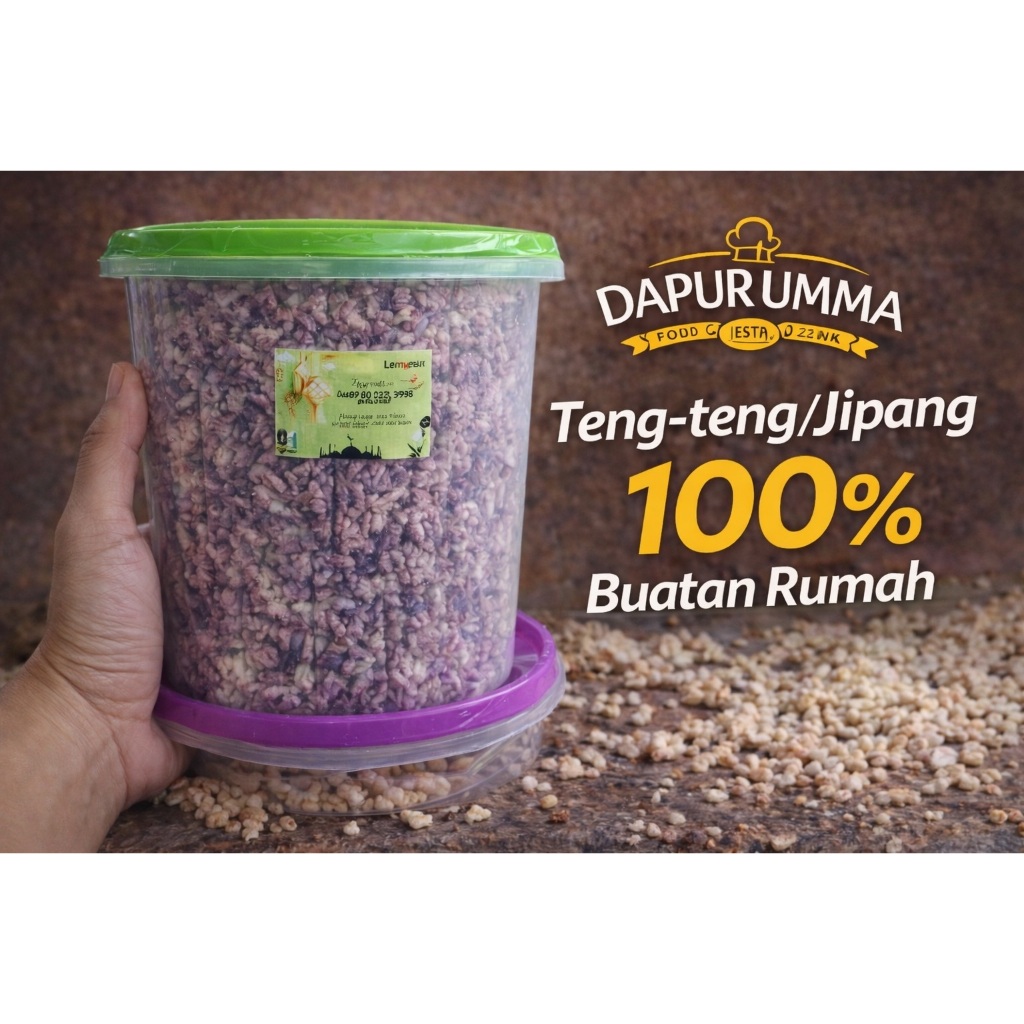 Tengteng-Jipang - Bahan - Ketan Hitam - Asli - Homemade-Toples 5Liter