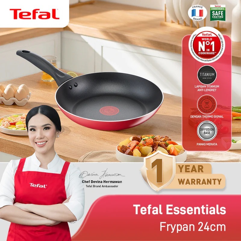 TEFAL Frypan Essentials 20cm Anti Lengket Titanium Thermosignal Kompatibel Semua Kompor