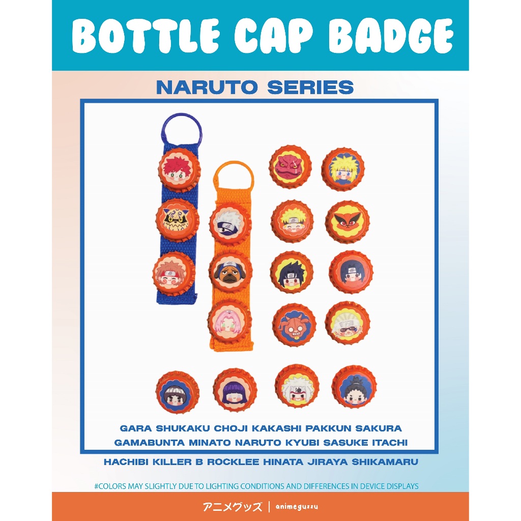 ANIMEGUZZU BOTTLE CAP BUTTON PIN NARUTO SERIES - PIN BOTTLE