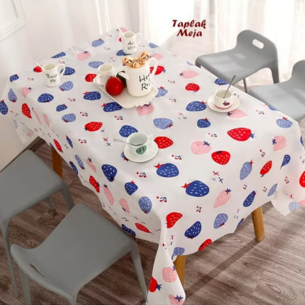 MH - Taplak Meja Anti Air Motif DAUN TD01 bahan PEVA - TABLE CLOTH LEAF