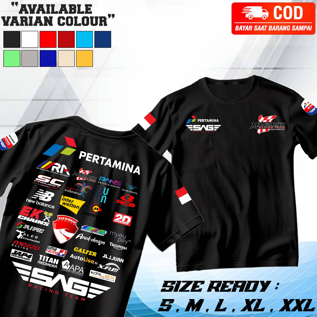 Baju Kaos Distro Pertamina Mandalika Premium Sponsor Pada Motor SAG Racing Team Original circuit ori