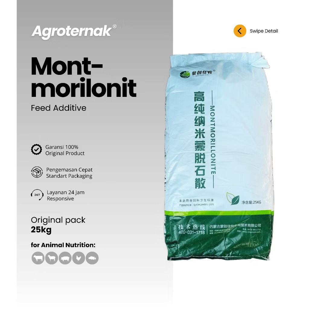 Toxin Binder HSCAS Anti Jamur Montmorillonite Pengikat Kadar Air Kelembaban Pakan Hewan Ternak