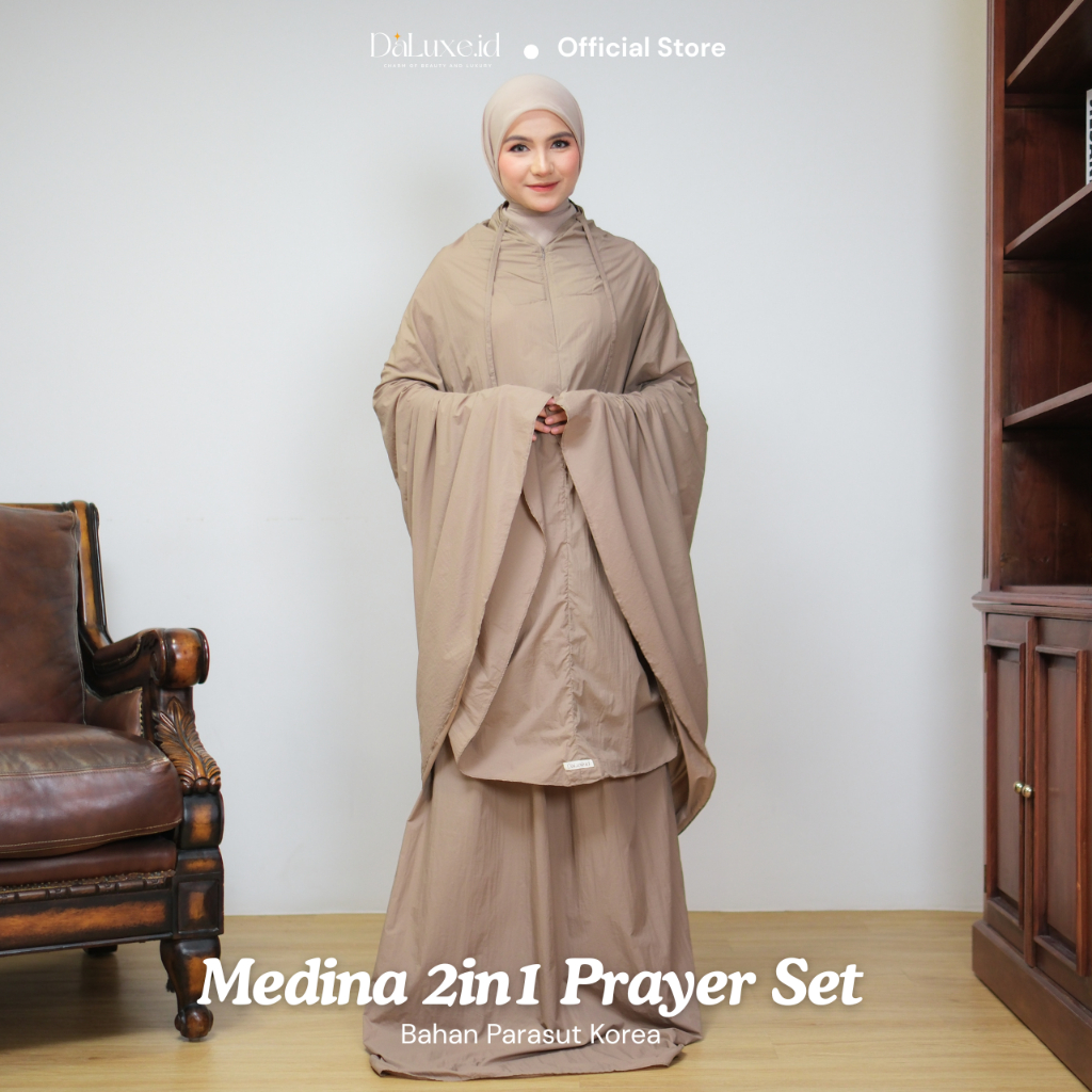 Mukena Dewasa Parasut Korea Premium Medina 2in1 Mukena / Mukena Parasut KoreaPremium