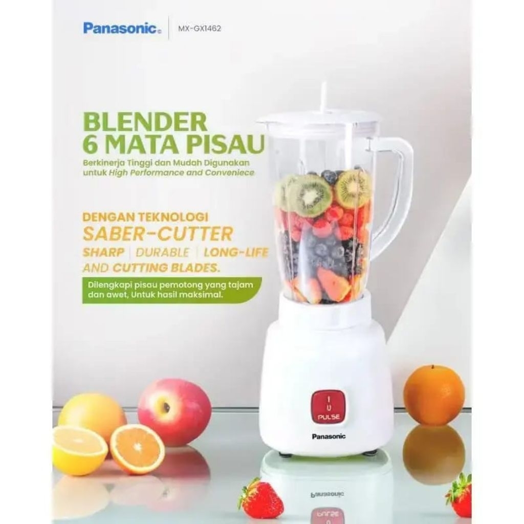 blender panasonic ini menjadi buruan, dengan desain simpel ukuran 1.0 di lengkapi dengan 6 mata pisa