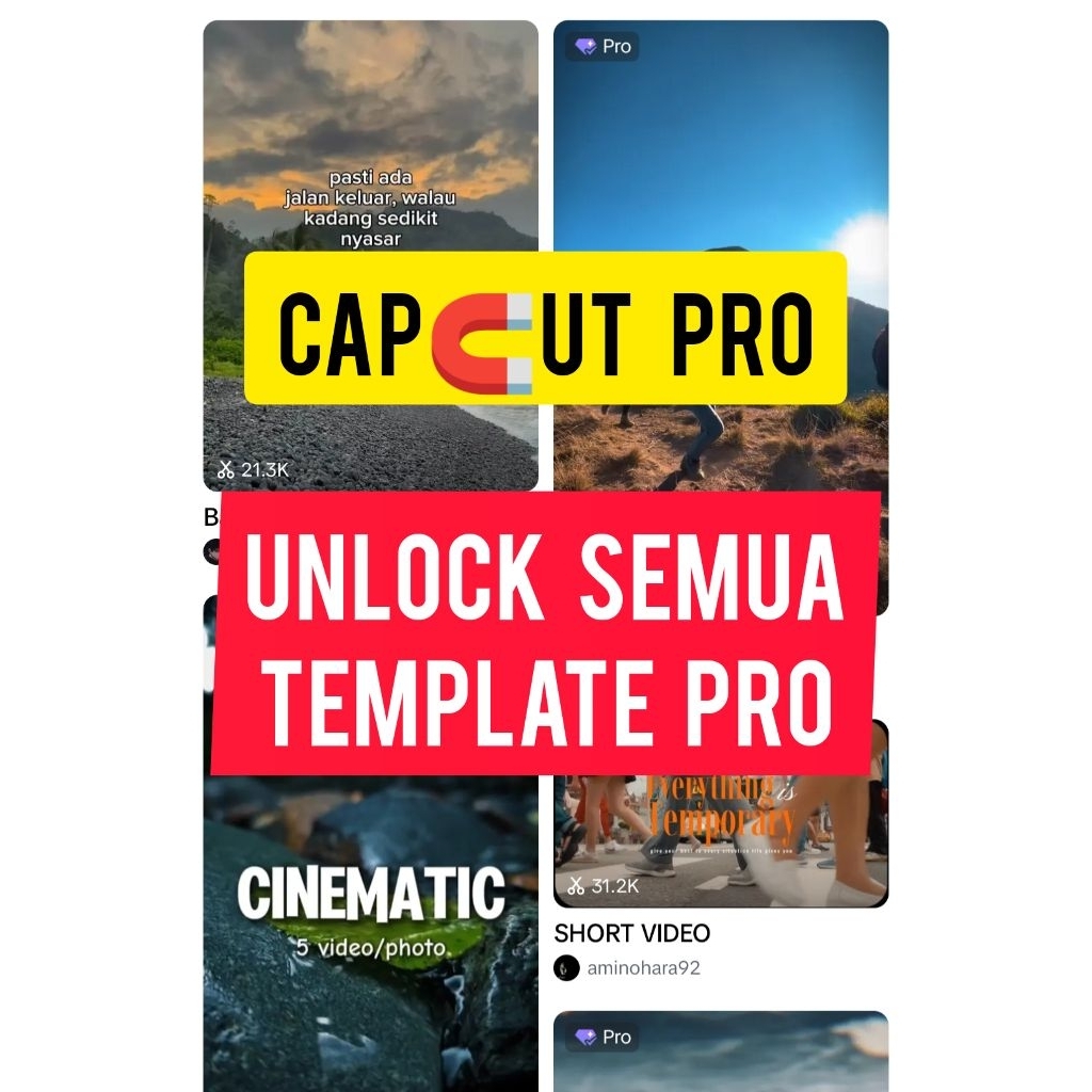 CAPCUT PRO UNLOCK SEMUA TEMPLATE PRO