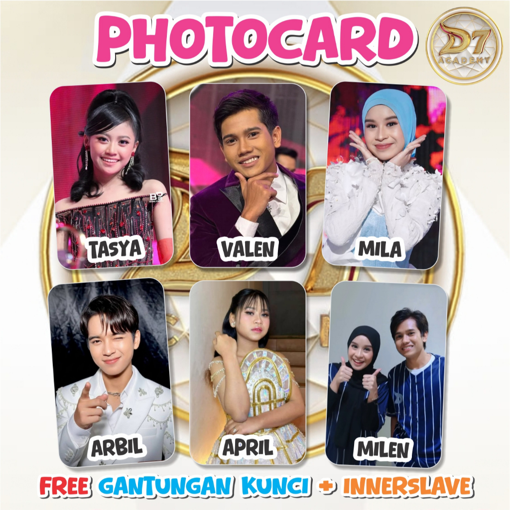 Photocard D'Academy (musim 7) DA7 Terbaru isi 50 Pcs Bonus Gantungan Kunci - Photocardku