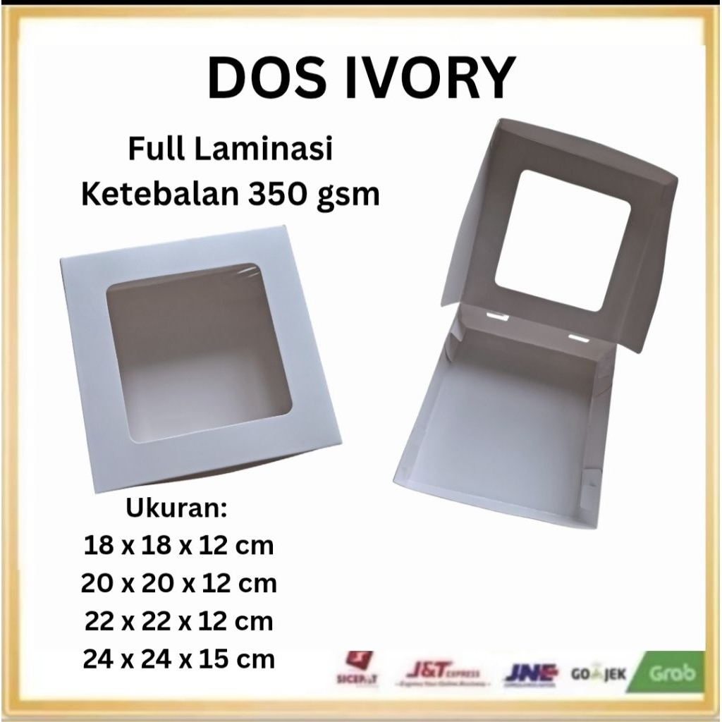 Dos IVORY LAMINASI Tinggi 12 dan 15 CM | Dos Hampers Box Ivory