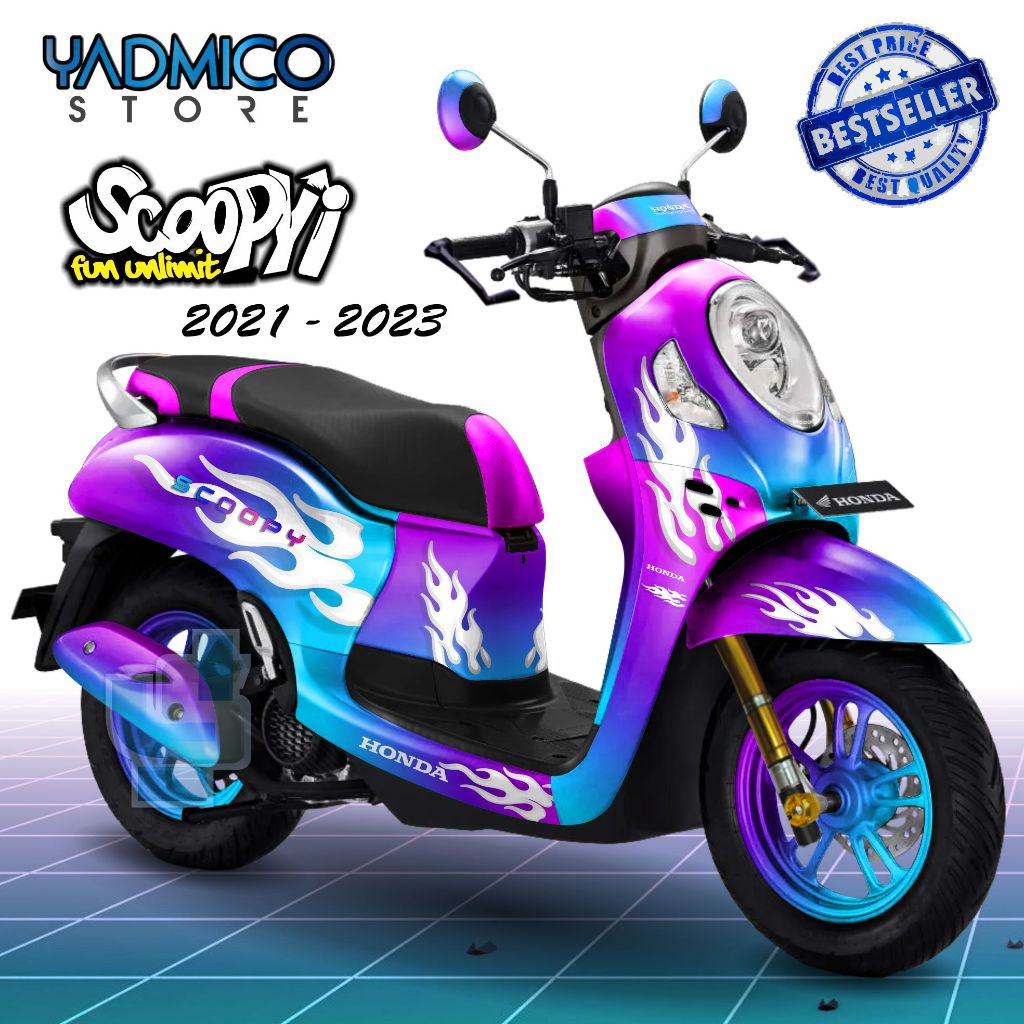 Decal Scoopy 2021 Full Body - Stiker Motor Scoopy 2022 Full Body - Striping Hologram Scoopy 2023 Var