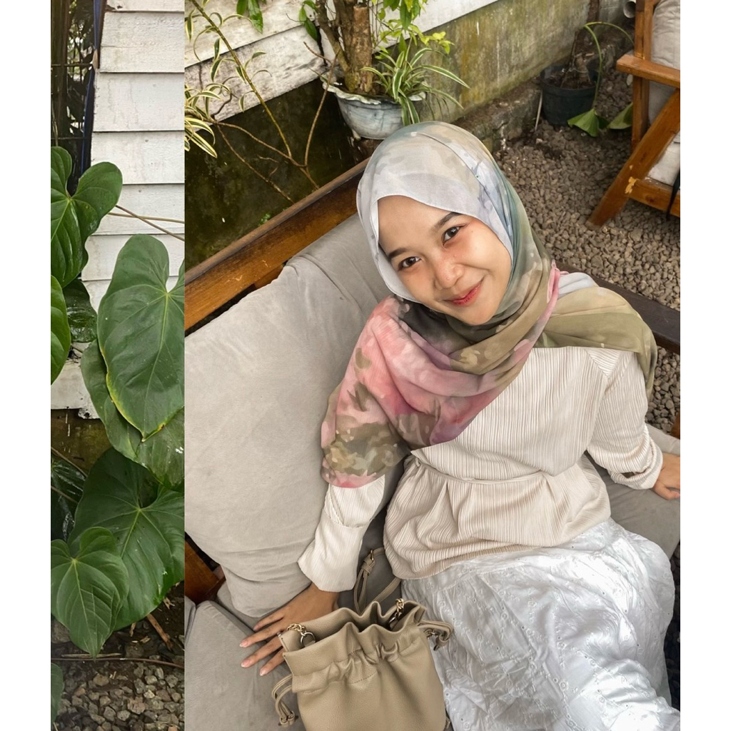 NUSIFA - PASMINA PRINTED MOTIF TURKEY BUNGA CERUTY BABYDOL PREMIUM Hijab Cantik dengan Motif turkey 