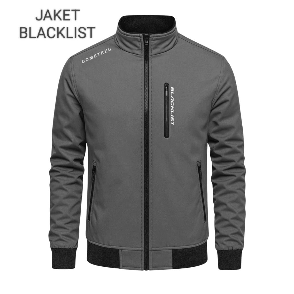 jaket blacklist/jaket bomber taslan terbaru/jaket motor pria/jaket trendy elegan