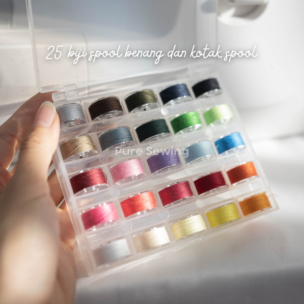 Kotak Spool Benang / Bobbin / Spool / Sepul dengan benang [25 pcs]