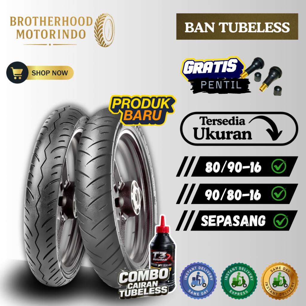 (PAKET SEPASANG) BAN MAXXIS M6211/M6212 RING 16 TUBELESS (80/90-17 / 90/80-16) BAN TUBLES / BAN MOTO