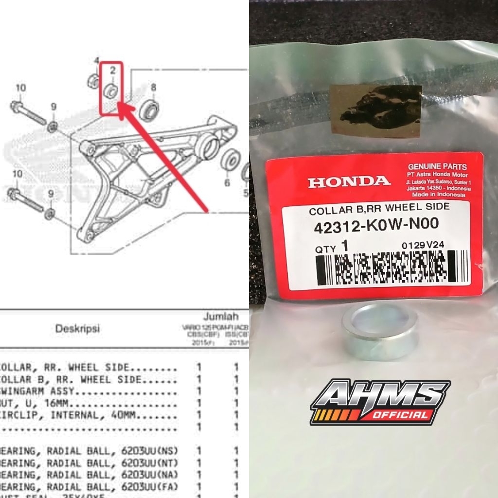 Bos Luar Swing Arm Roda Belakang Vario 150 125 PCX 150 ADV 42312K0WN00