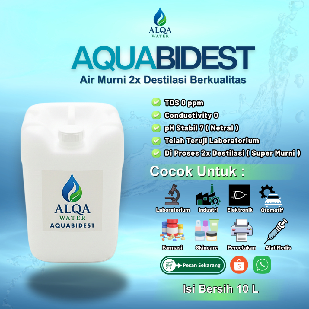 Aquabidest / Aquabidestilata / Aquabidest 10 liter