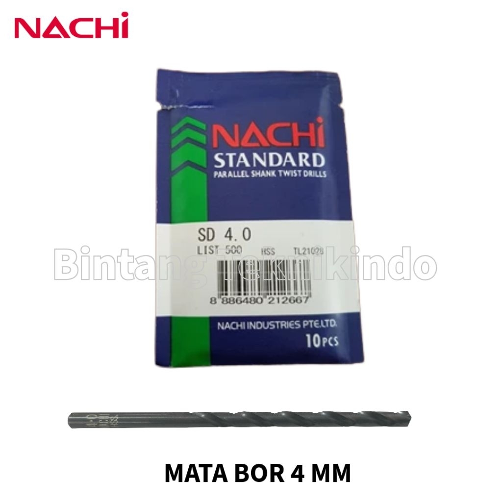 NACHI Mata Bor Besi Kayu HSS 4 MM ORI ASLI