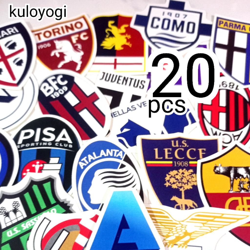 Stiker Logo Club Bola Serie A Liga Italia Sticker Aesthetic sticker 20 pcs Sticker Liga Italy Serie 