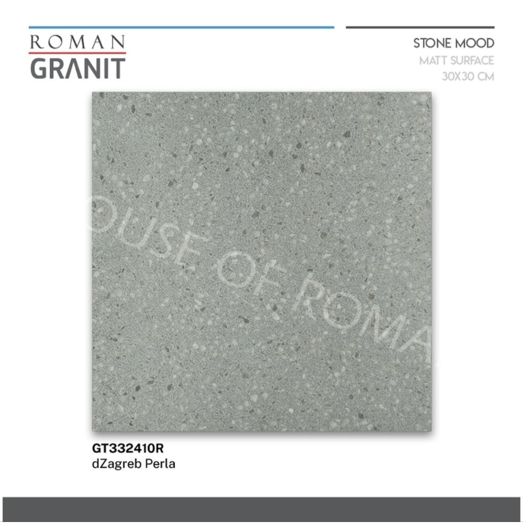 Roman Granit 30x30 dZagreb Perla/Granit 30x30 Batu Andesit/Keramik Garasi/Lantai Carport Motif Batu 