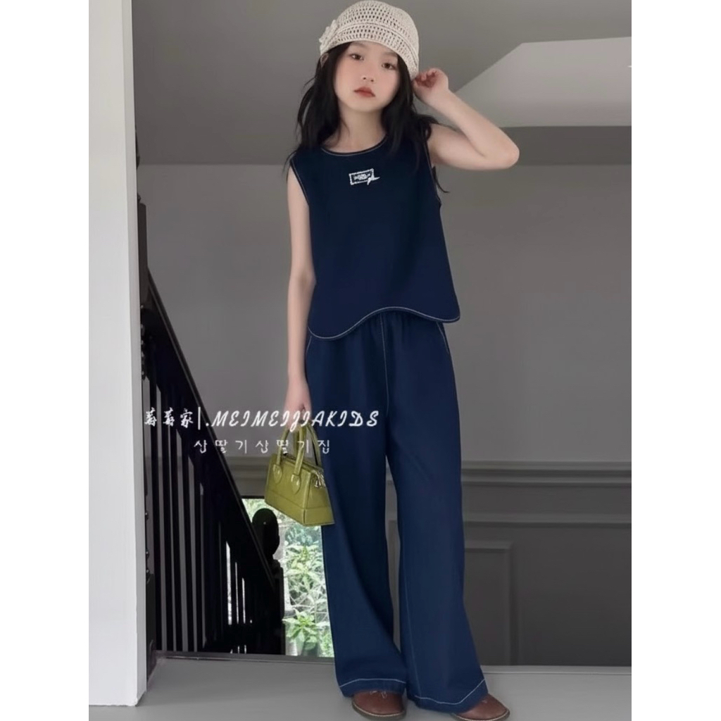 Summer set fashionable denim - Setelan denim anak perempuan