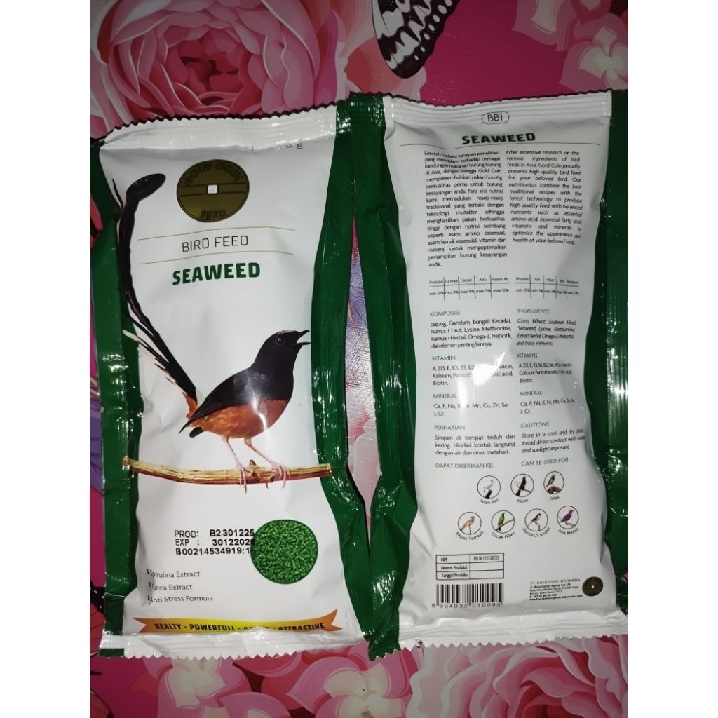 GOLD COIN FEED BIRD FEED SEAWEED GOLD COIN SEAWEED GOLD KOIN PAKAN BURUNG GOLD COIN SEAWEED PAKAN BU
