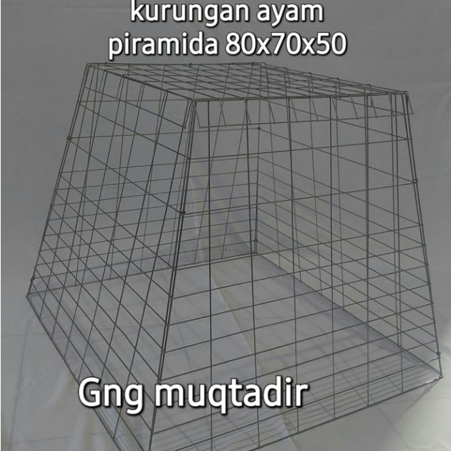 kandang ayam piramida, kurungan ayam bahan besi lapisi cat coating tahan karat bisa di lipat