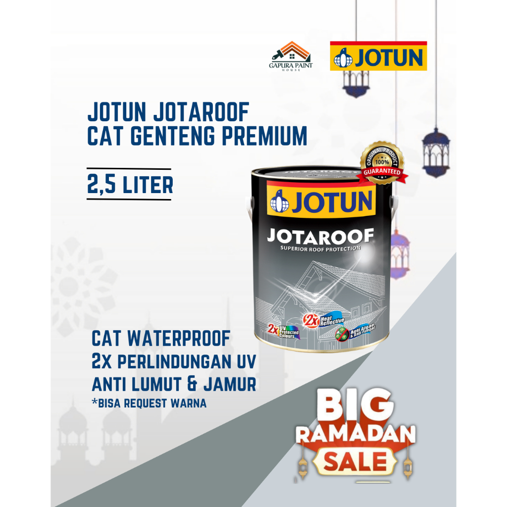 CAT GENTENG JOTUN JOTAROOF 2,5 LITER / CAT GENTENG ANTI BOCOR, ANTI LUMUT DAN JAMUR