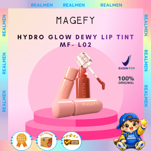 Magefy Hydro Glow Dewy Lip Tint Kissproof 2.5gr MF-L02-Tahan Lama, Tidak Luntur, Ringan, Melembapkan