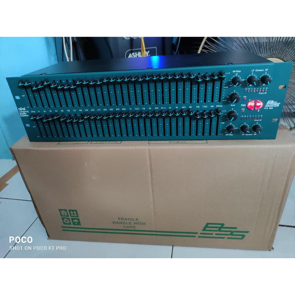 Equalizer BSS Opal FCS966 BSS FCS 966 2 x 31 Channel Dual Channel Equalizer BSS Graphic 3U Grade A