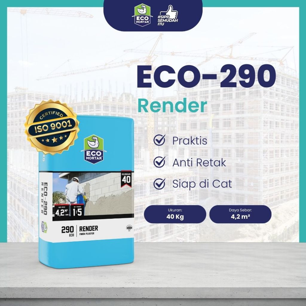 Semen Mortar Instan ECO - 290 Render 40kg