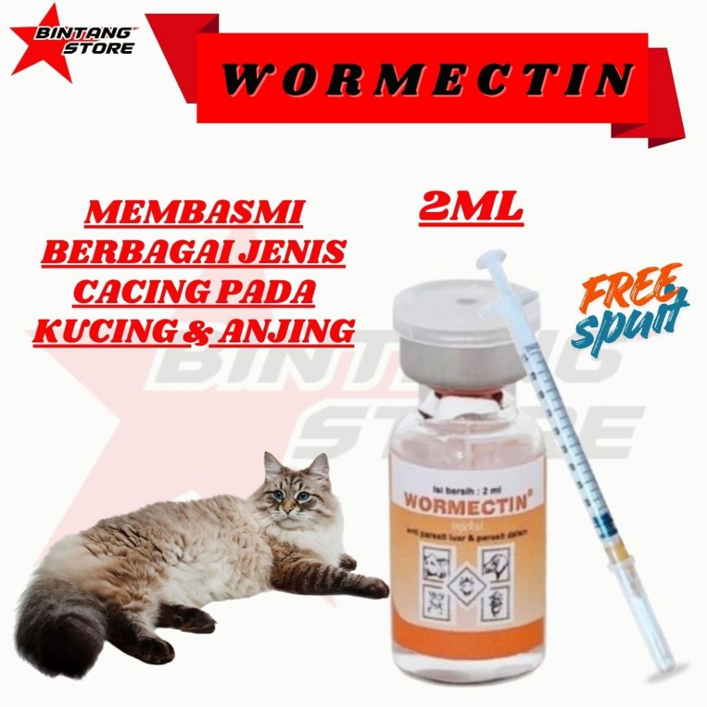 WORMECTINE OBAT CACING AMPUH UNTUK MENGATASI JAMUR DAN CACING PARASIT Untuk Hewan Peliharaan BINTANG