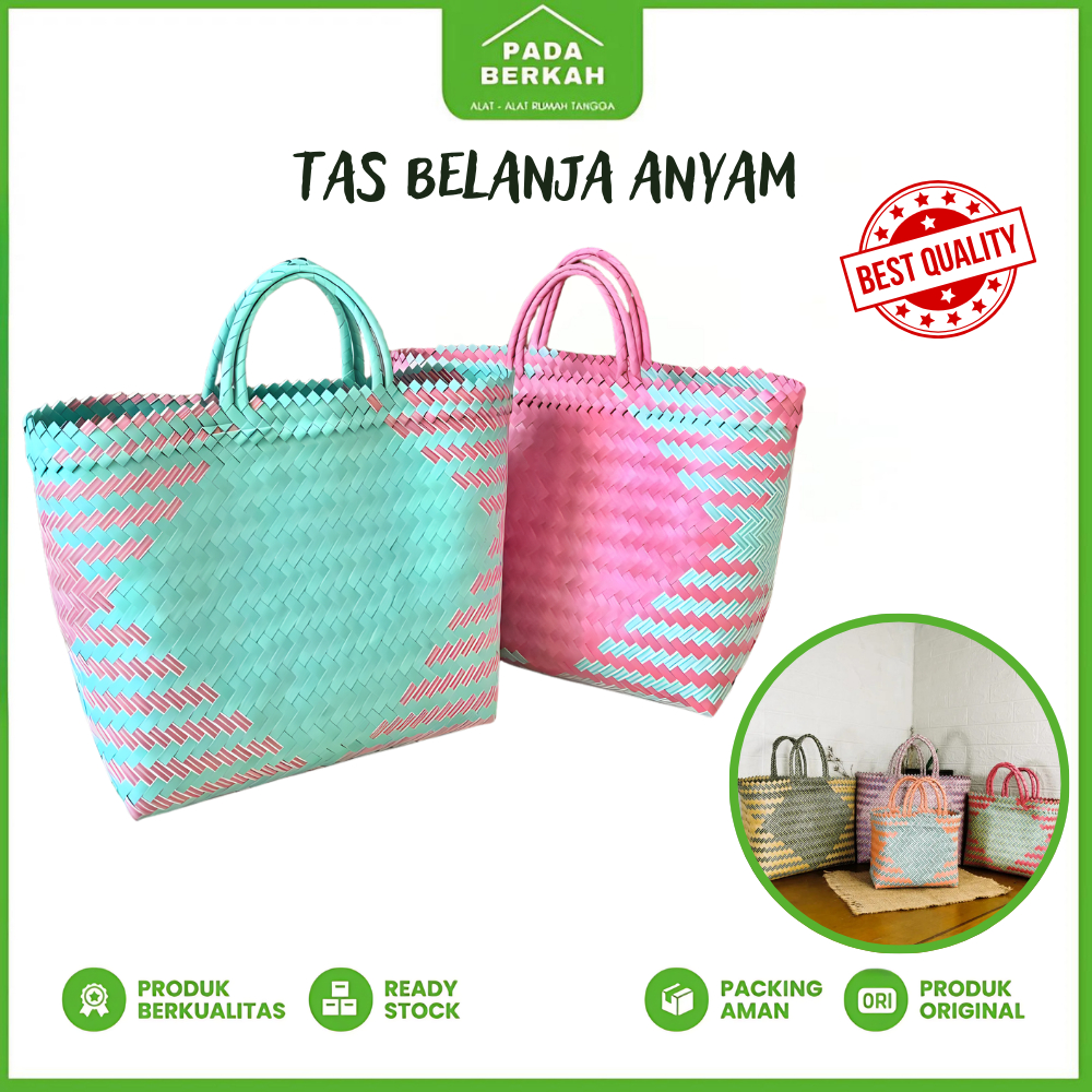 Tas Anyaman Plastik Tas Pasar Kantong Belanja Keranjang Belanja Anyam