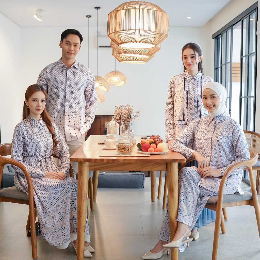Sarimbit Couple Tulus Series Blue Perennial / Baju Couple / Raya Collection