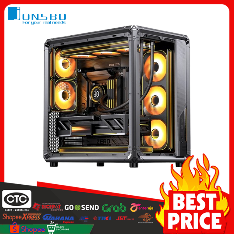 JONSBO X400 GREY - CASING PC | Mini-ITX,M-ATX,ATX - GAMING PC CASE