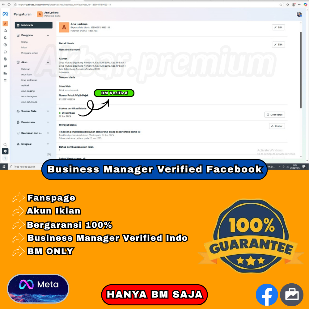 Business Manager Facebook Verified (BM ONLY)