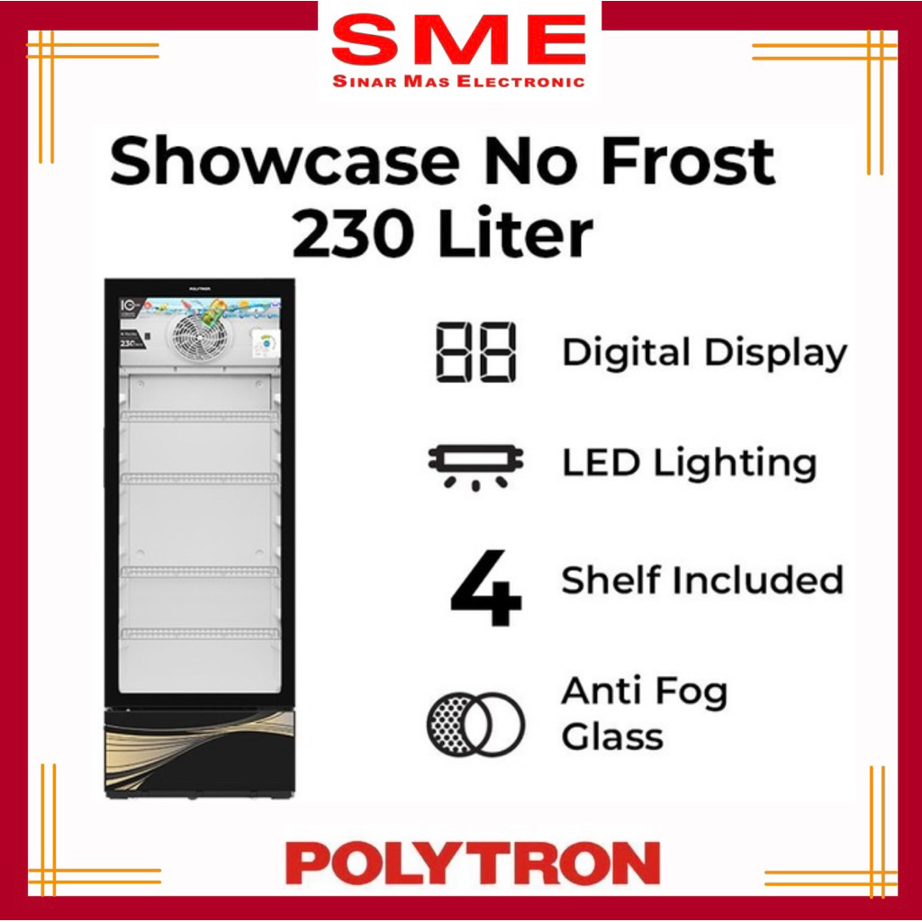 Showcase / Lemari Pendingin Minuman Polytron 230L 4 Rak - SCN 227