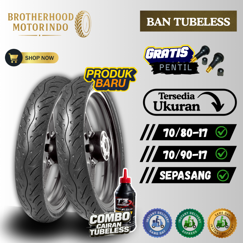 (PAKET SEPASANG) BAN MAXXIS VOLANS (70/80-17 / 70/90-17) BAN TUBLES RING 17 /  MAXXIS MA-FD / MA FD 