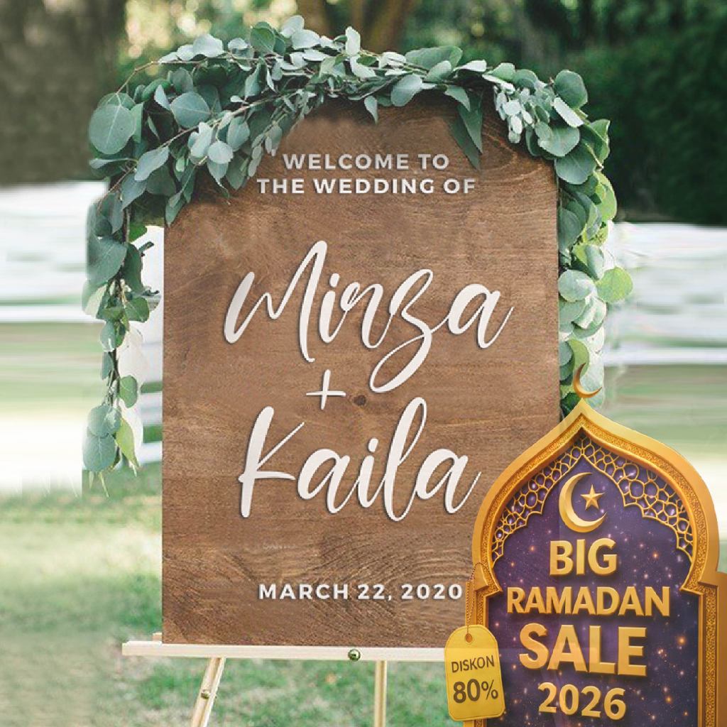 Welcome Sign 60 X 40 / Dekorasi Lamaran / Wooden Sign / Wedding Sign